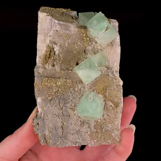 Fluorite on Calcite (rare style for the locality)