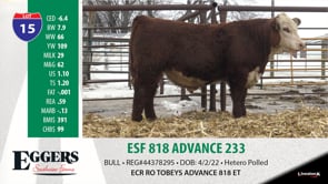 Lot #15 - ESF 818 ADVANCE 233