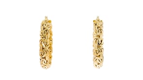 18kt Gold Over Sterling Large Byzantine Hoop Earrings