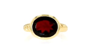 5.00 Carat Oval Garnet Ring in 18kt Gold Over Sterling