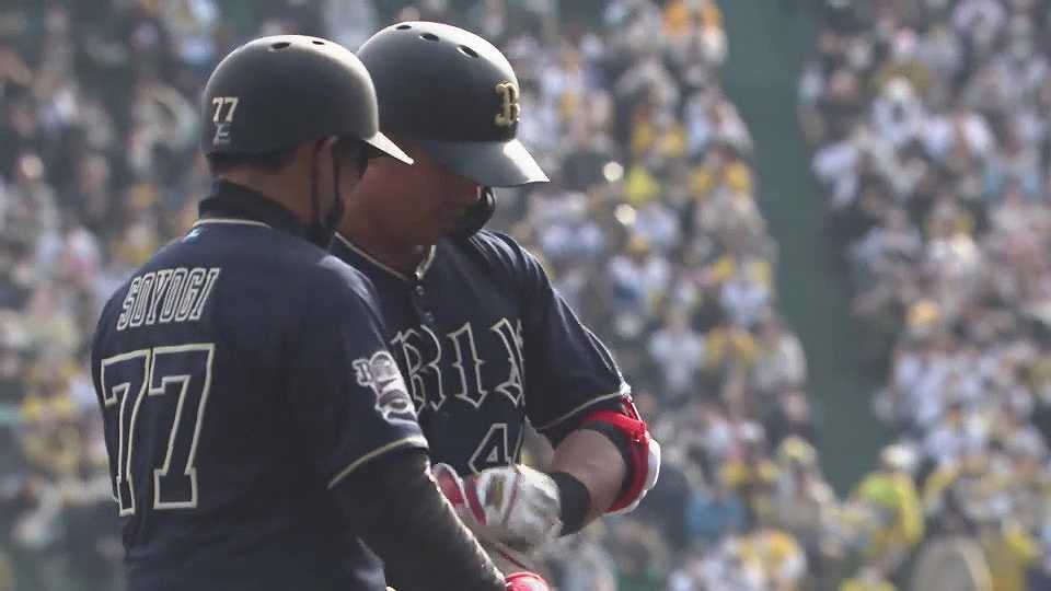 【6回表】バファローズ・頓宮裕真 レフトの頭上を越える勝ち越しタイムリー2ベースヒット!!  2023年3月4日 阪神タイガース 対 オリックス・バファローズ
