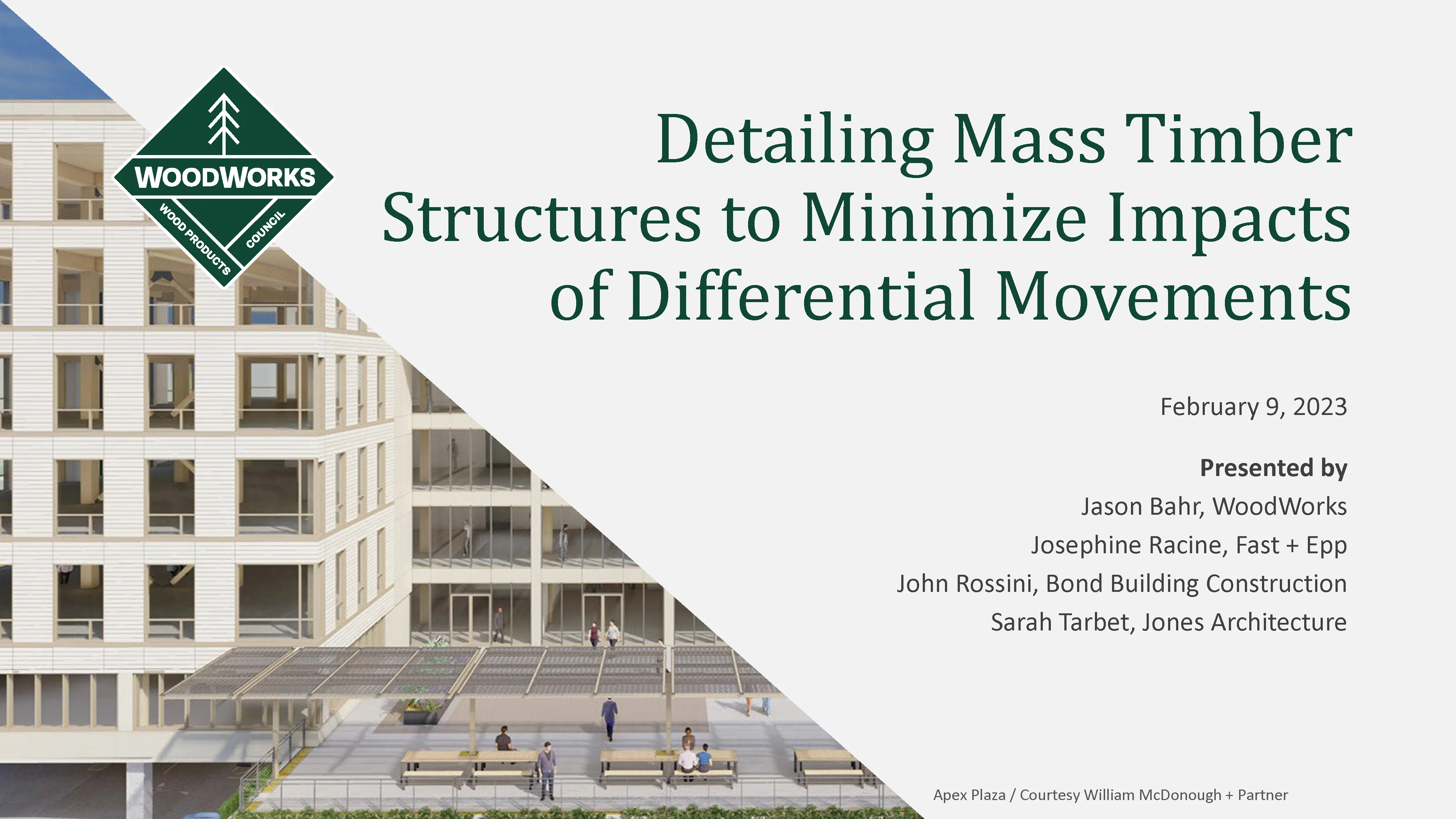 Detailing Mass Timber Structures to Minimize Impacts of Differential ...