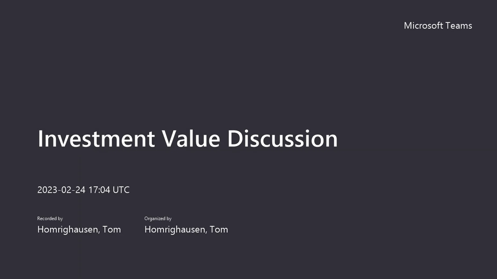 VB Investment Value Discussion VB Investment Value Discussion0224