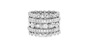 2.50 ct. t.w. CZ Jewelry Set Five Eternity Bands in Sterling Silver
