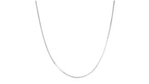 Italian 1mm Sterling Silver Box Chain Necklace