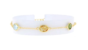4.20 ct. t.w. Multi-Gemstone Station Bracelet in 18kt Gold Over Sterling