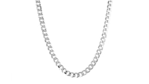 Mens 5mm Sterling Silver Curb-Link Chain Necklace