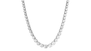 20.00 ct. t.w. Graduated CZ Tennis Necklace in Sterling Silver
