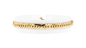 18kt Yellow Gold Over Sterling Silver Flat Cuban-Link Bracelet