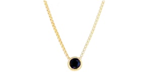 50 Carat Bezel-Set Sapphire Adjustable Necklace in 18kt Gold Over Sterling