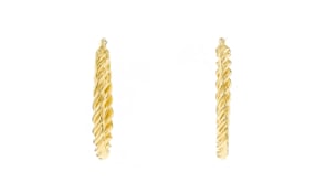 Italian 18kt Gold Over Sterling Twisted Hoop Earrings