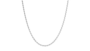 Italian Sterling Silver Adjustable Rope Chain Necklace