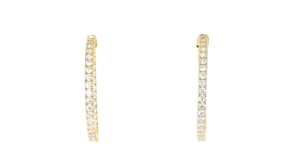 3.63 ct. t.w CZ Inside-Outside Hoop Earrings in 18kt Gold Over Sterling