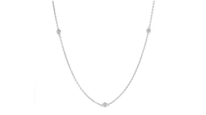 25 ct. t.w. Bezel-Set Diamond Station Necklace in Sterling Silver