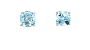 6.40 ct. t.w. Swiss Blue Topaz Stud Earrings in Sterling Silver