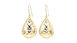 18kt Gold Over Sterling Openwork Teardrop Earrings