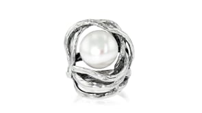 12-12.5mm Cultured Pearl Openwork Ring in Sterling Silver