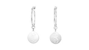 Sterling Silver Personalized Circle Hoop Drop Earrings