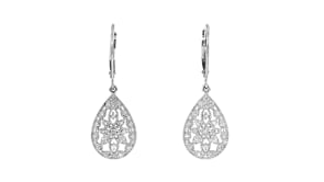 10 ct. t.w. Diamond Openwork Teardrop Earrings in Sterling Silver