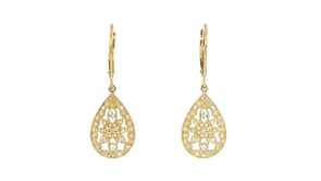 10 ct. t.w. Diamond Openwork Teardrop Earrings in 18kt Gold Over Sterling