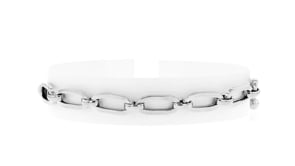 Italian Sterling Silver Paper Clip Link Bolo Bracelet