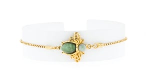 Jade Bumblebee Bolo Bracelet in 18kt Gold Over Sterling