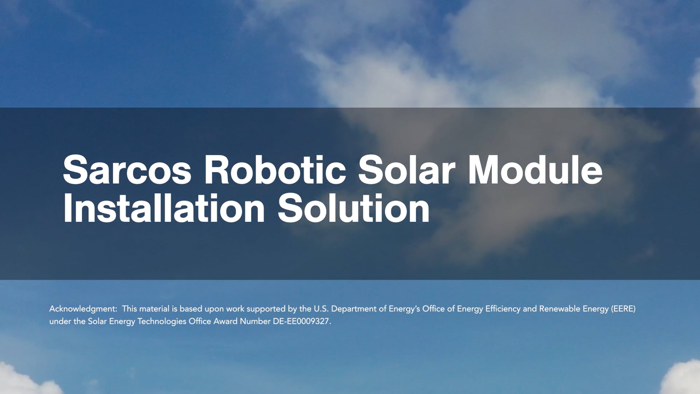 Sarcos Robotic Solar Module Installation Solution | Videos & Movies on ...