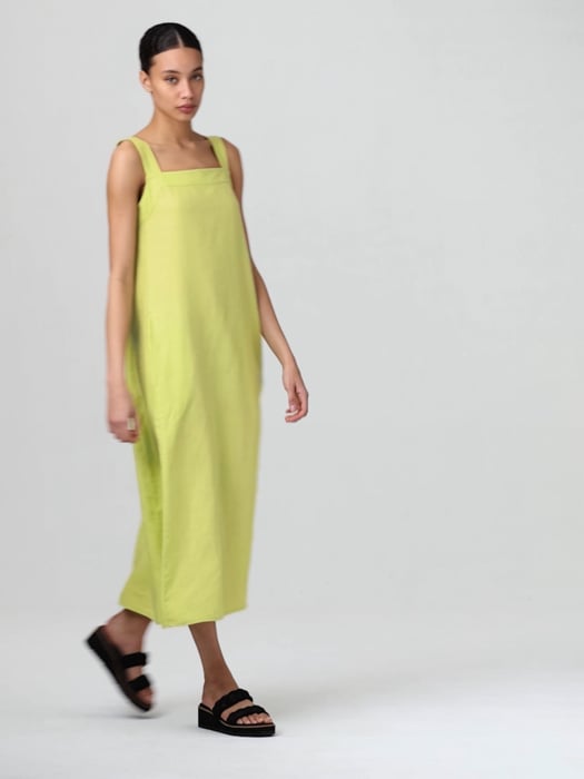 EILEEN FISHER Textured Organic-Linen Sleeveless Dress