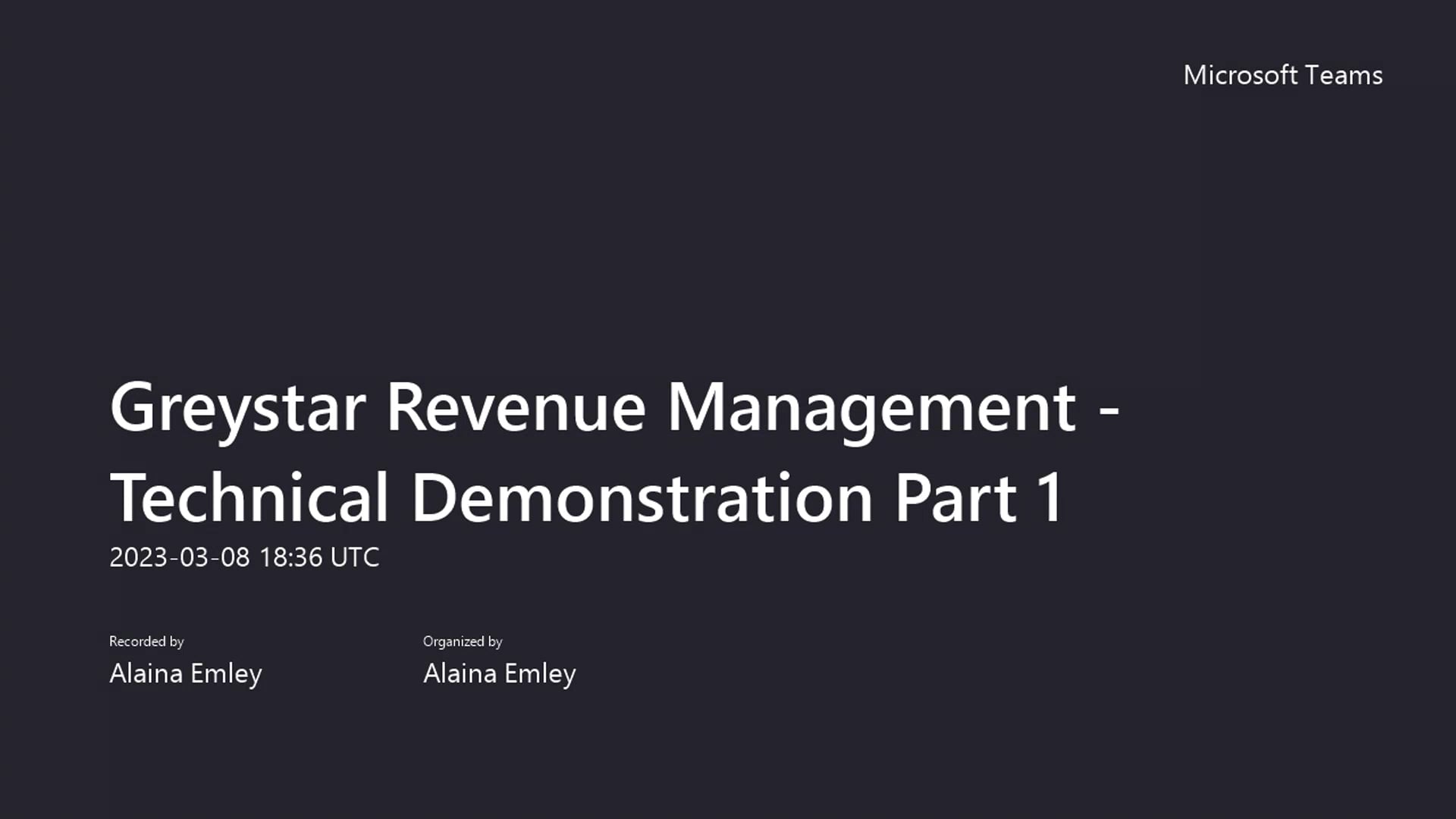 Greystar Revenue Management Technical Demonstration Part 120230308