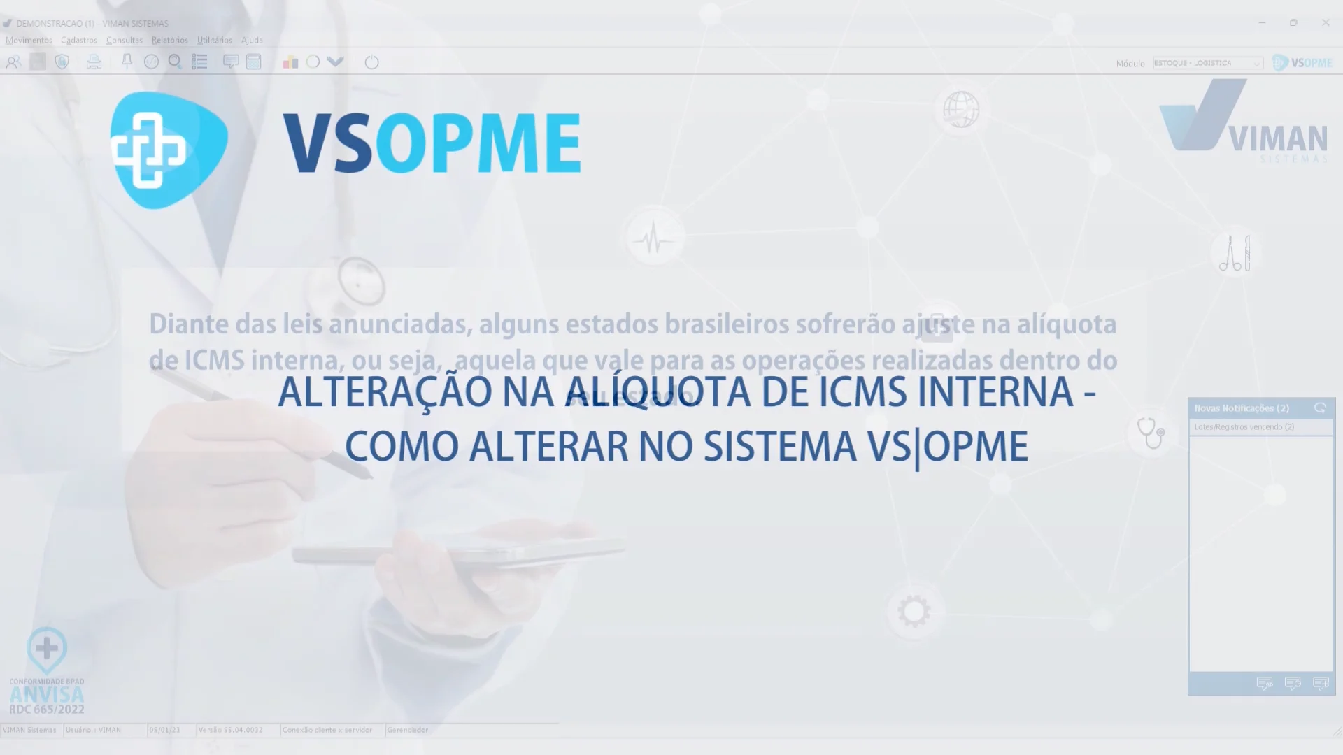 Alteração da Alíquota de ICMS Interna no Software VS|OPME - Paraná on Vimeo