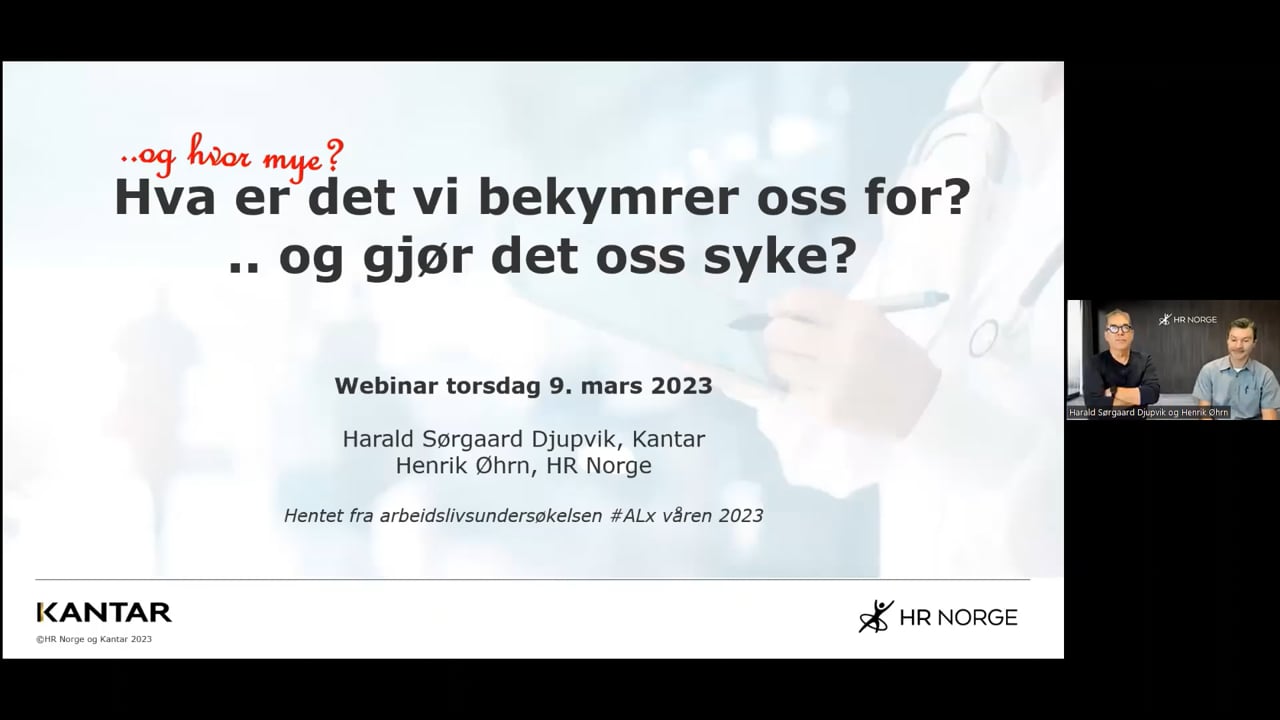 Hva er det vi bekymrer oss for?... og gjør det oss syke?