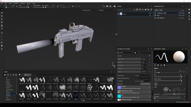 M4A4 - Configurando Tangência de Brushes