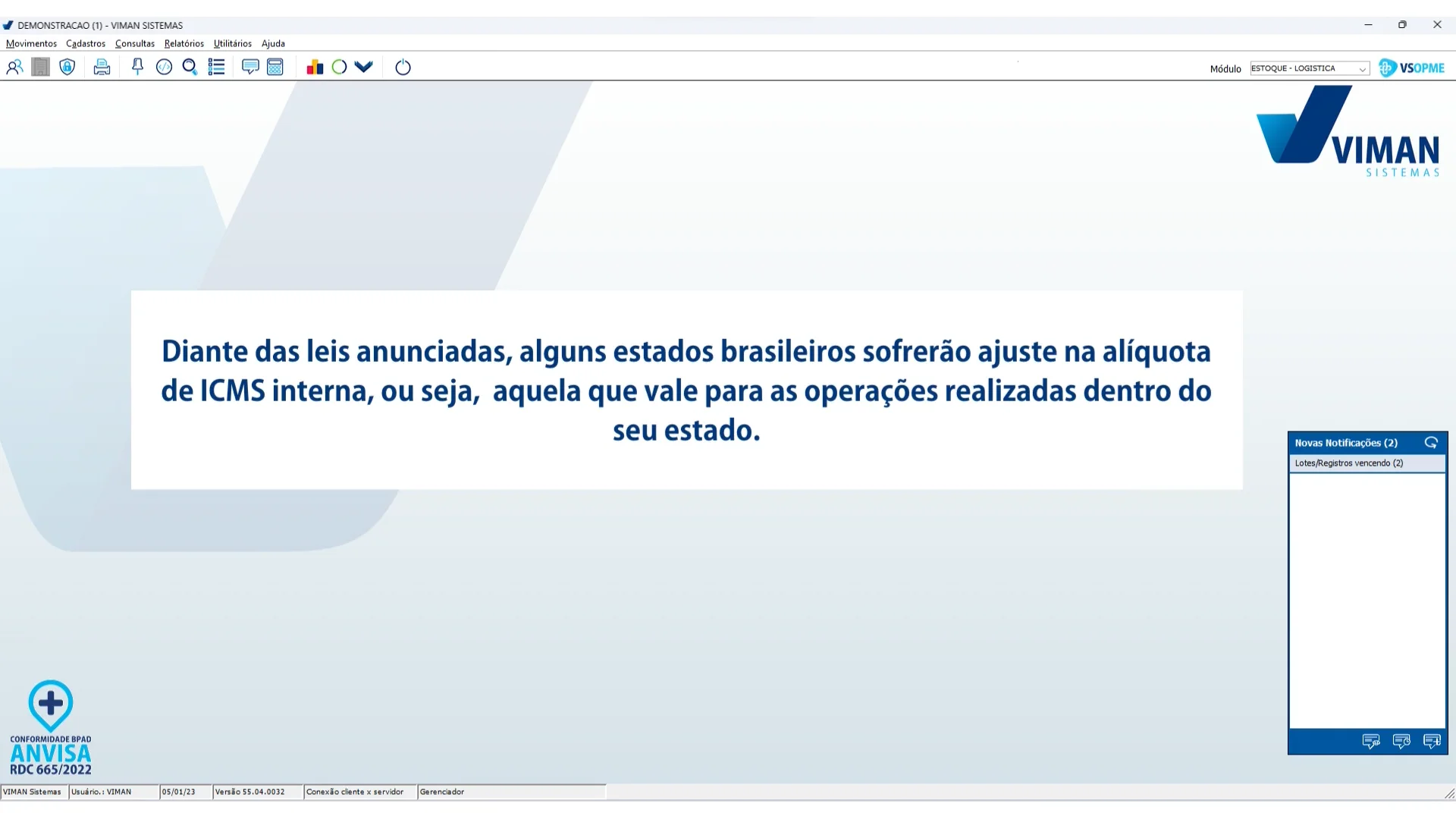 Alteração da Alíquota de ICMS Interna no Software VS|OPME - Bahia on Vimeo