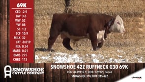 Lot #69K - SNOWSHOE 42Z RUFFNECK G30 69K