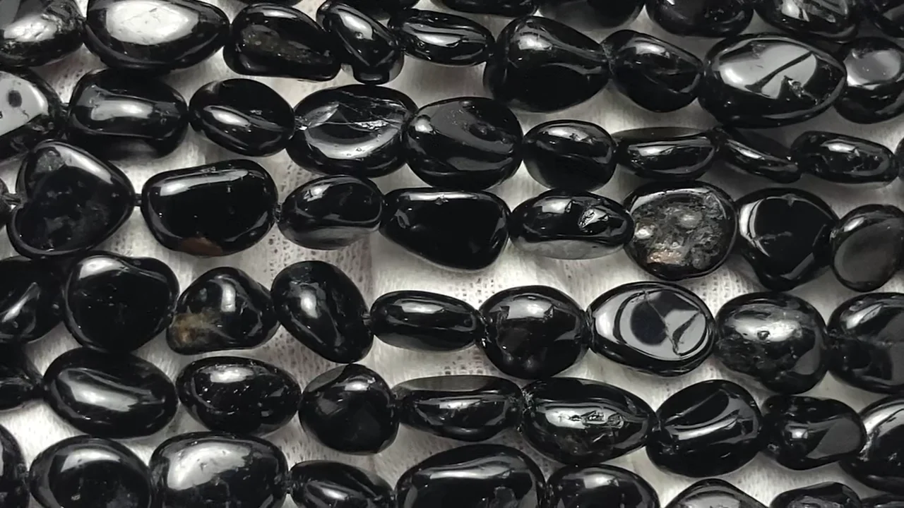 ブラックトルマリン ミニタンブル ｜天然石ビーズの卸問屋・通販