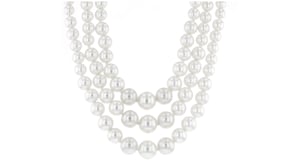 6-12mm Shell Pearl Graduated Three-Strand Necklace with Sterling Silver