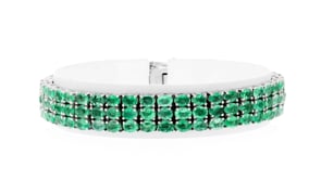 20.00 ct. t.w. Emerald Three-Row Tennis Bracelet in Sterling Silver