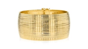 Italian 18kt Yellow Gold Over Sterling Silver Omega Bracelet