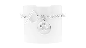 Sterling Silver Personalized Paw Print Bracelet
