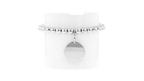 Italian 6mm Sterling Silver Bead Bracelet with Personalized Disc Charm