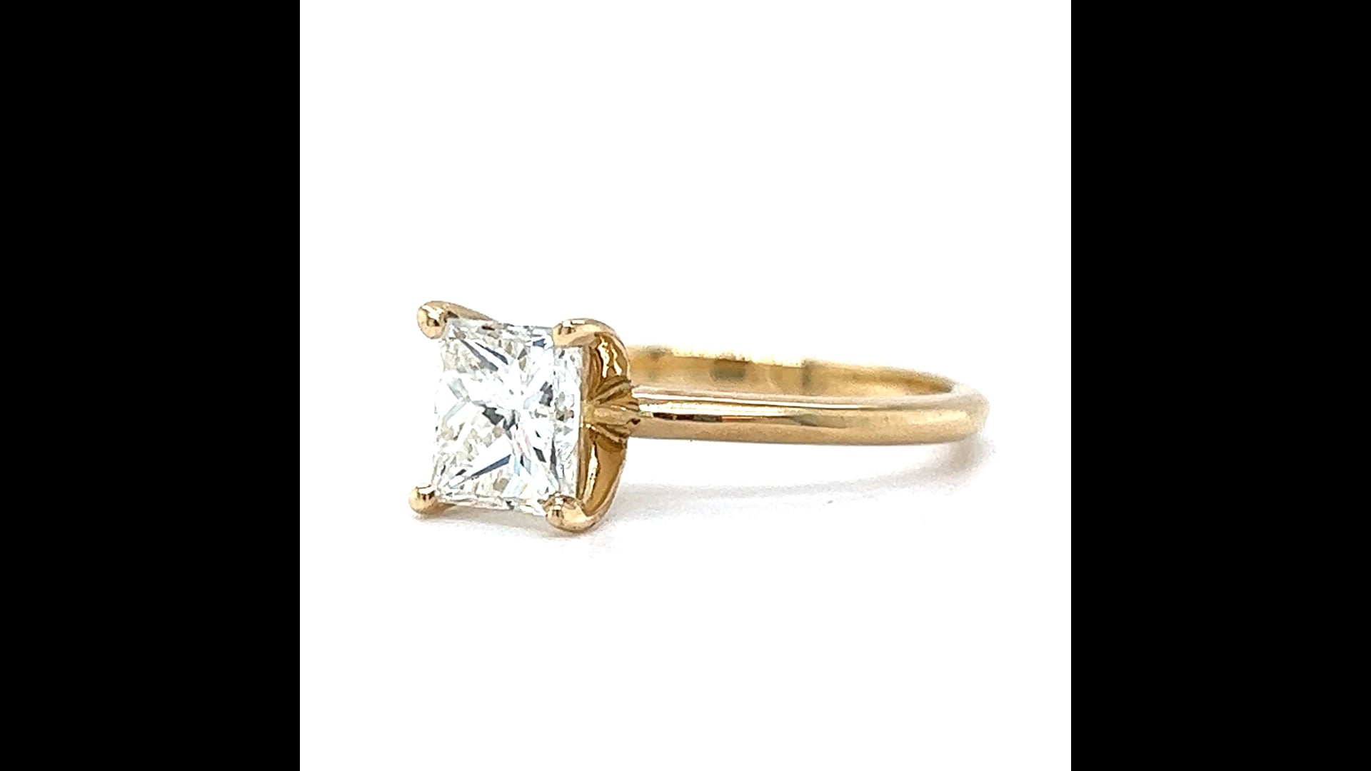 1.51 Solitaire Princess Cut Diamond Engagement Ring in 14k