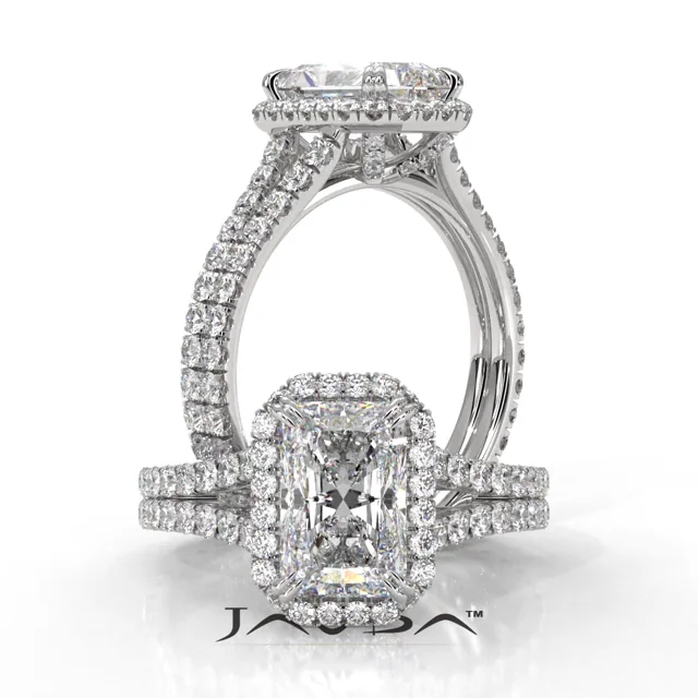 radiant diamond engagement ring report by igi, g color & vs1 clarity,  platinum 950 (1.8 ct. tw.)