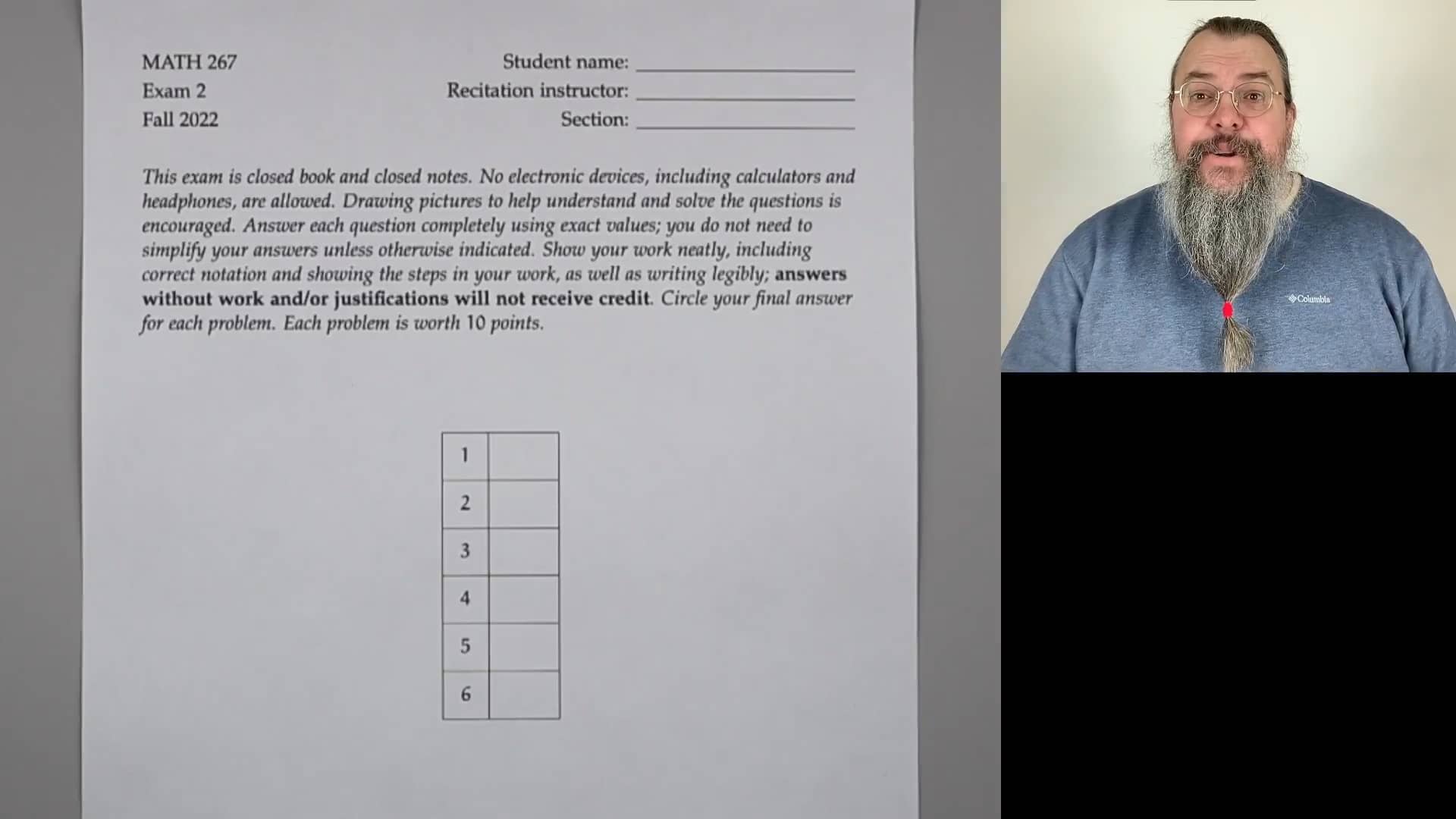 Differential equations, Exam 2 walkthrough (Fall 2022) on Vimeo