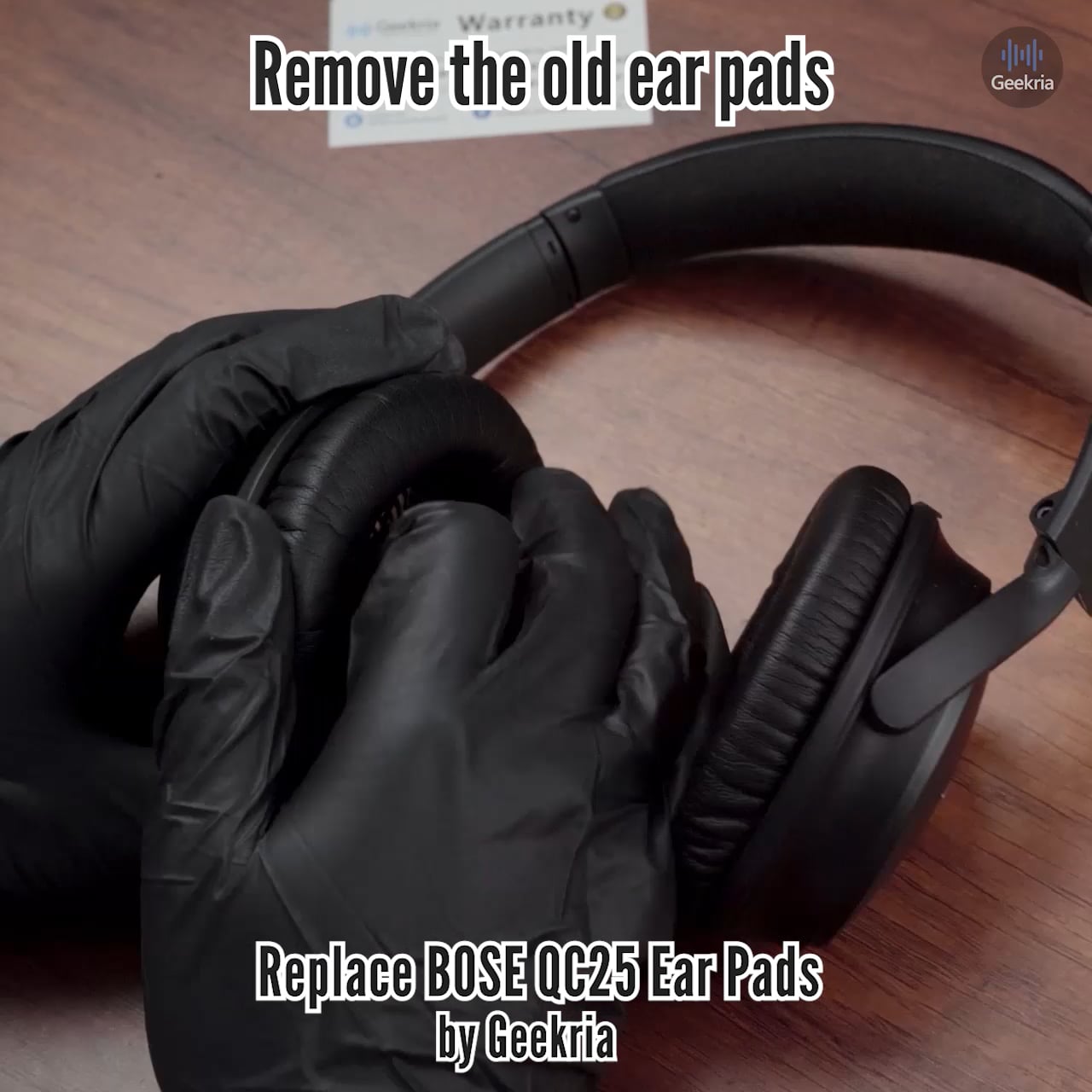 How to Replace BOSE QC25 Headphones Ear Pads / Cushions Geekria on Vimeo