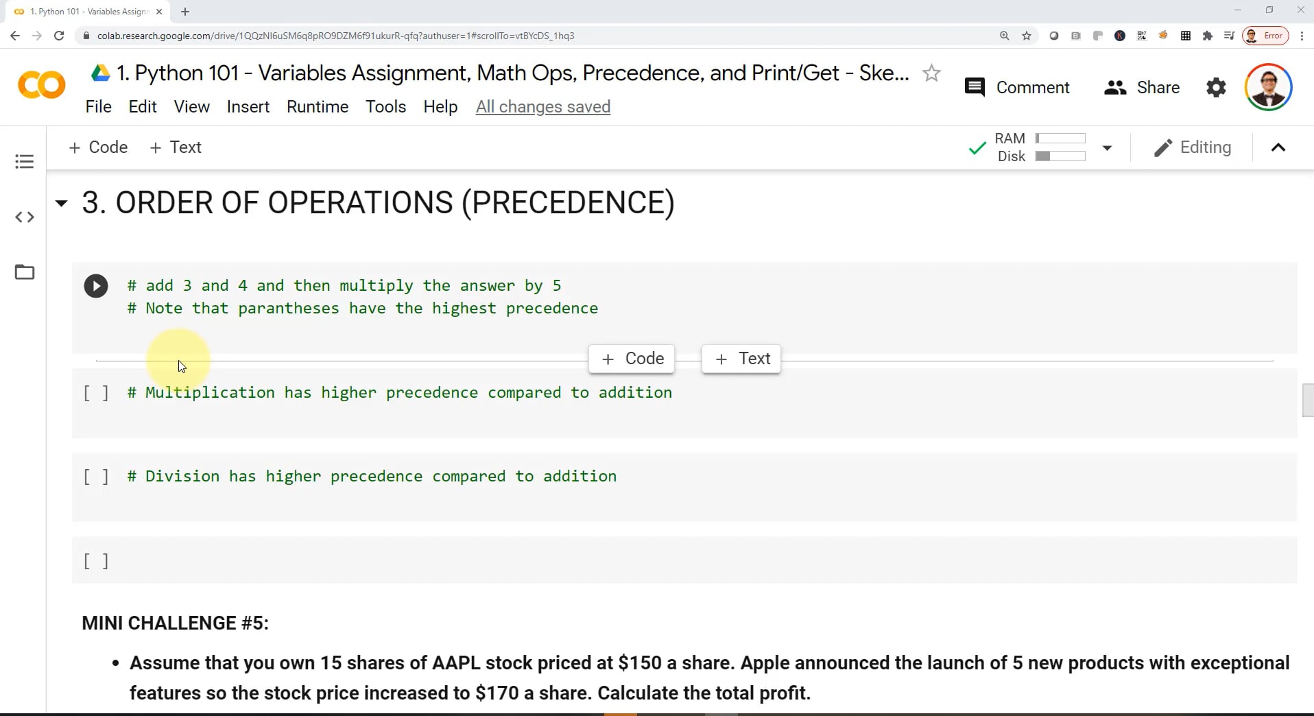 103. Python Basics - Order of Operations on Vimeo