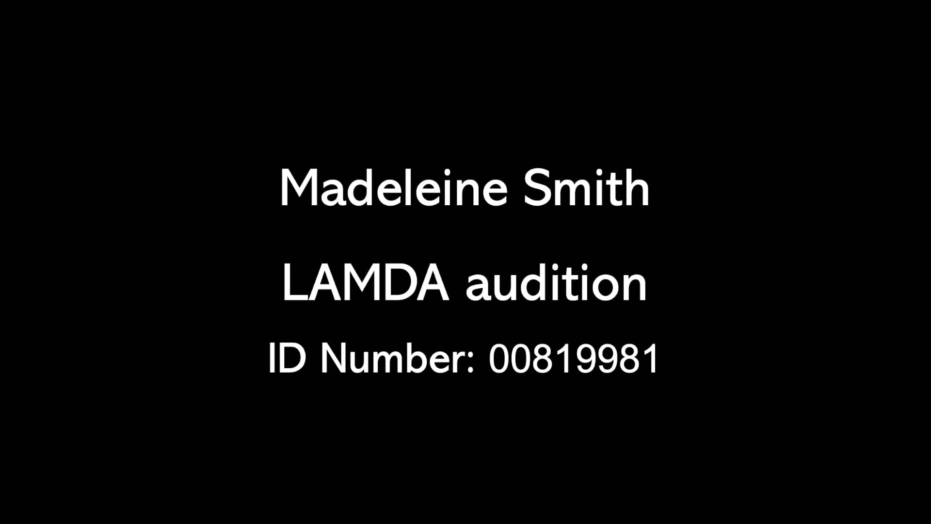 Madeleine Smith LAMDA audition.mp4 on Vimeo