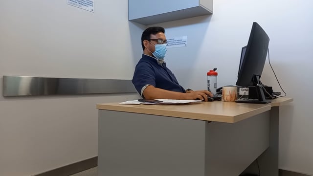 Working at a desk