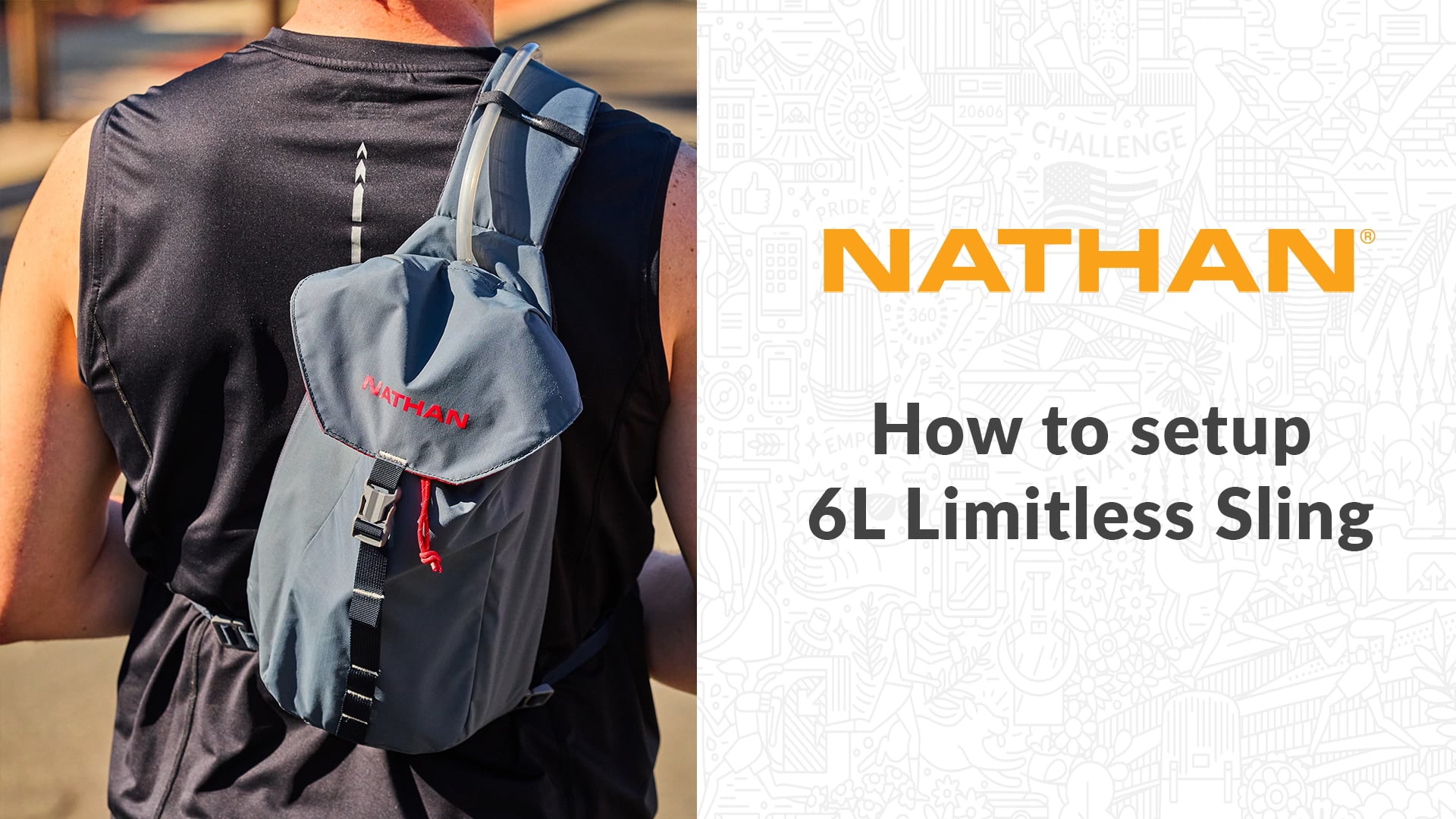 NEUF Nathan Run Sling 6L gilet de course - Pas de vessie - bleu/gris OSFM