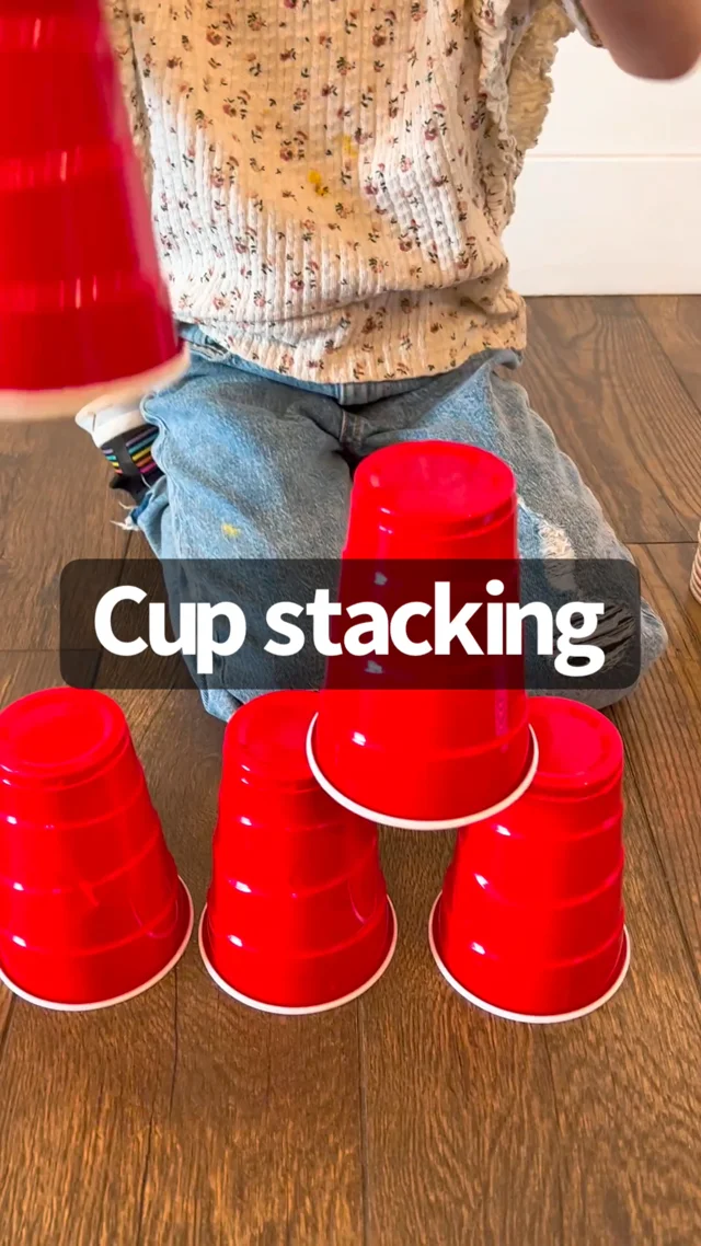 Simple Stacking Cups Activity for Toddlers - Hands On As We Grow®