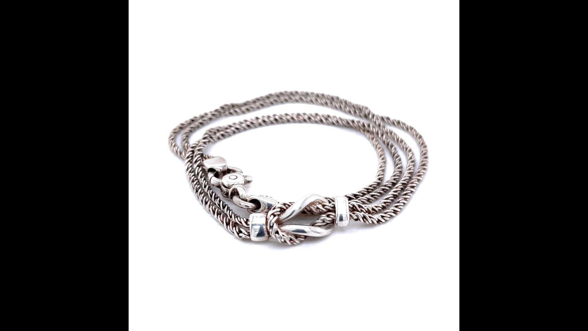 Tiffany and Co Sterling Silver Double Love Knot Rope Chain 